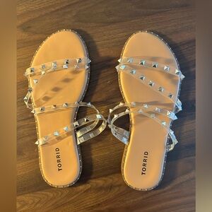 Torrid sandals with silver spikes